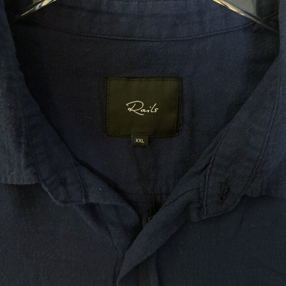 Rails Mens Connor Shirt Size XXL Indigo Soft Cotton Button‎ Down Capsule Minimal - Picture 8 of 11